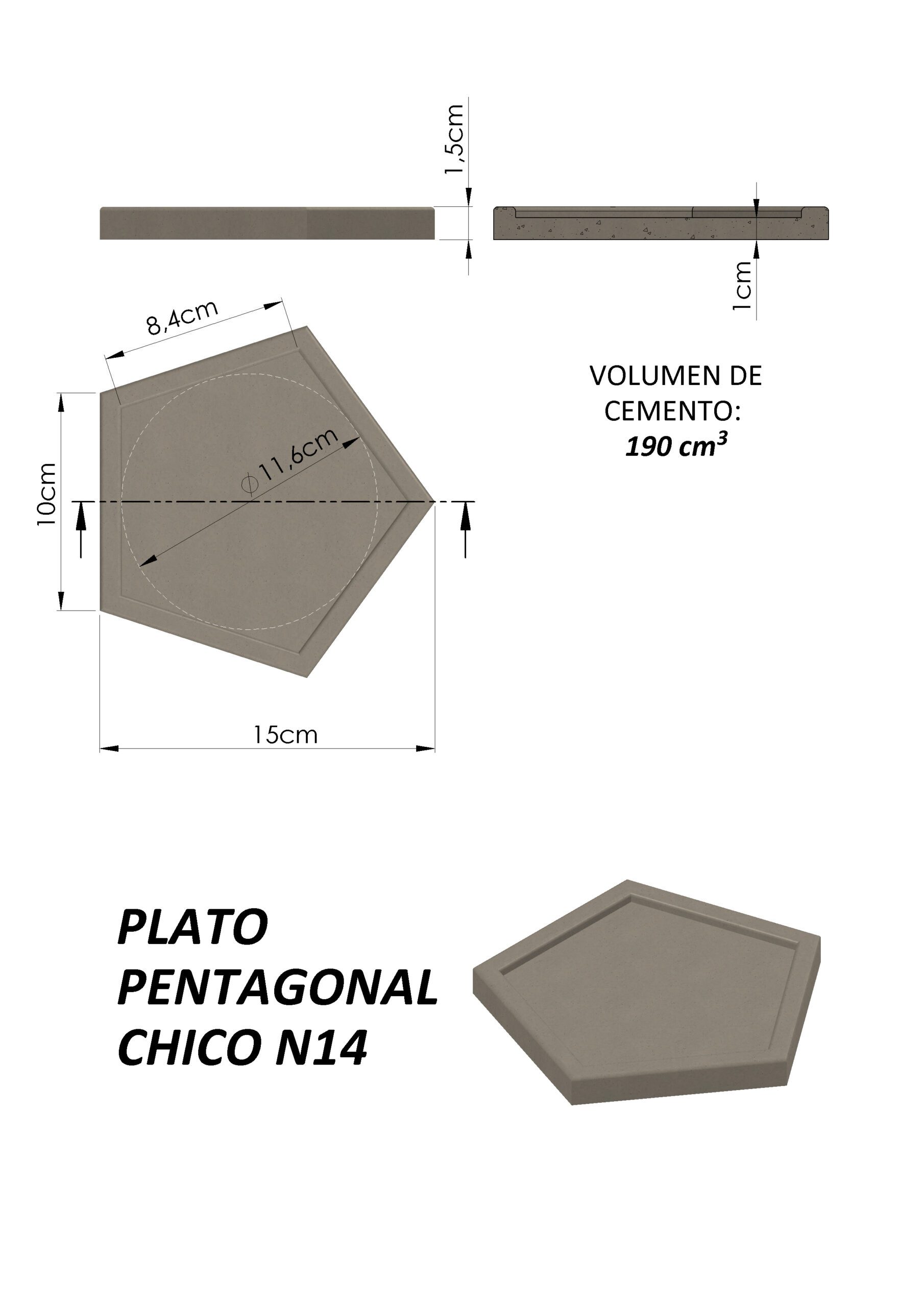 Molde Plato Pentagonal - Imagen 4